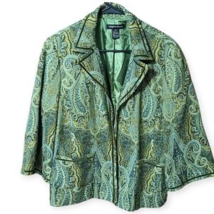 Elegant Green Paisley Blazer